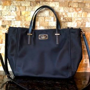 Kate Spade ♠️ Black Nylon Three Compartment Tote